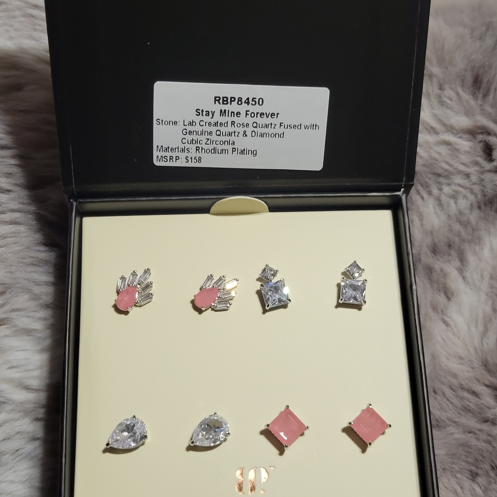 FREE OG W/purchase - Stay Mine Forever Pink and Silver Earrings Set